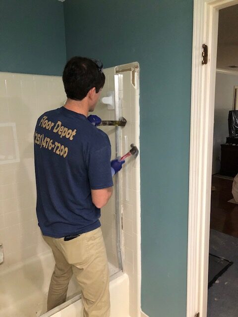Curbless Shower Before